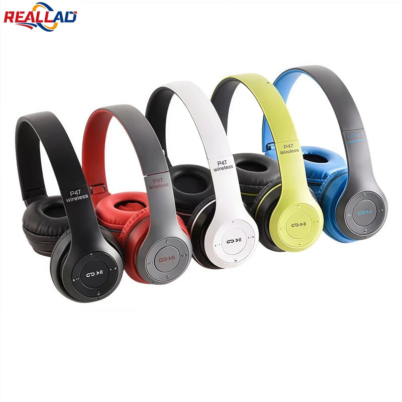 New P47 Bluetooth 5.0 Wireless Headphone Foldable HIFI Stereo Bass Earphone Kid Helmet Gift With Mic USB Adaptor For iPhone Game