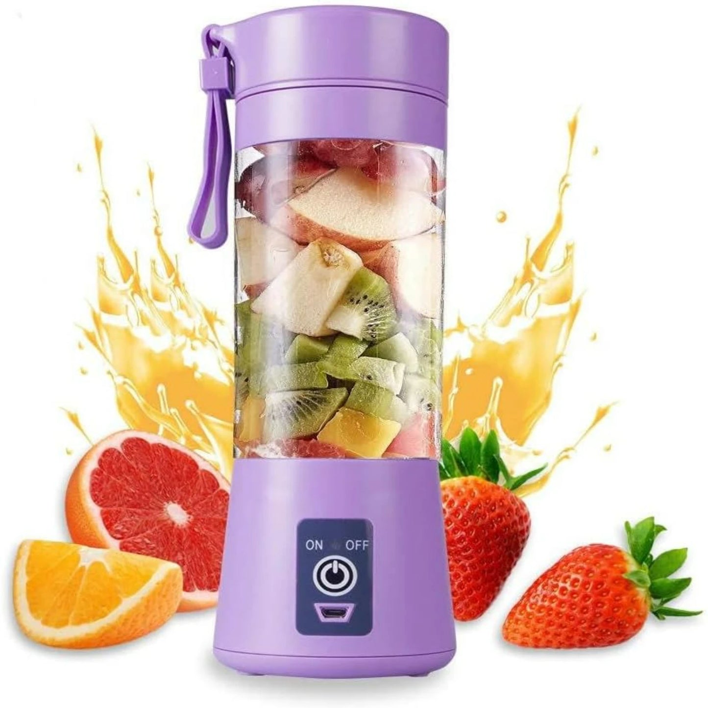 Green Portable USB Rechargeable Personal Blender for Fruit Juice, Shakes and Smoothies with 6 Blades Juicer Cup, 380ML Capacity,