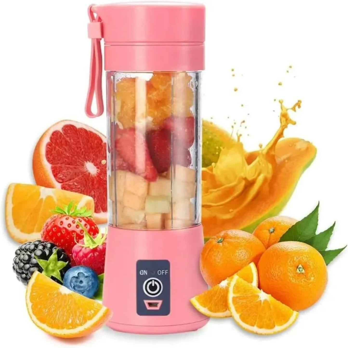 Green Portable USB Rechargeable Personal Blender for Fruit Juice, Shakes and Smoothies with 6 Blades Juicer Cup, 380ML Capacity,